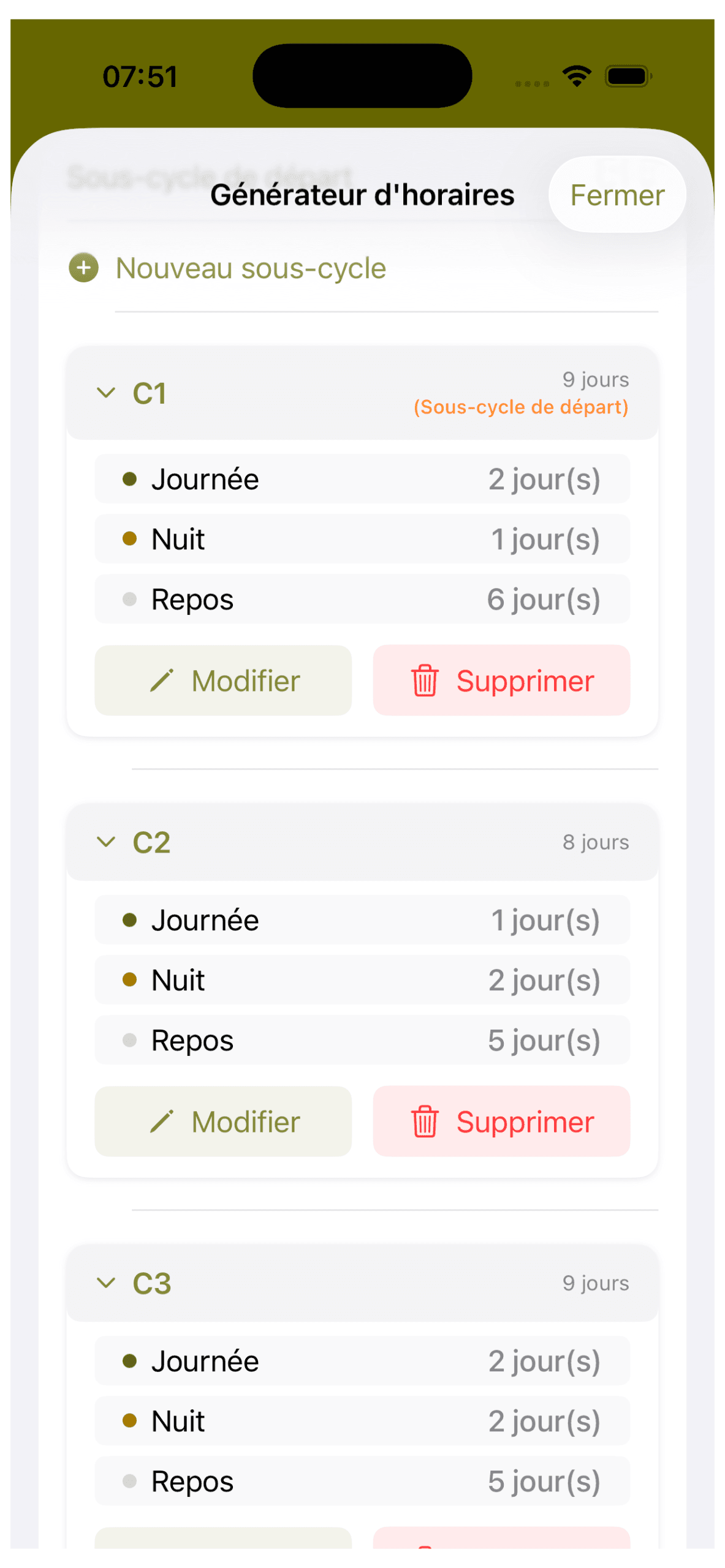 Kalendar iOS - Cycle Kalendar iOS - Cycle