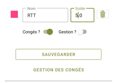Kalendar - vue congés
