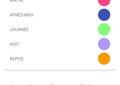 Kalendar - vue couleurs