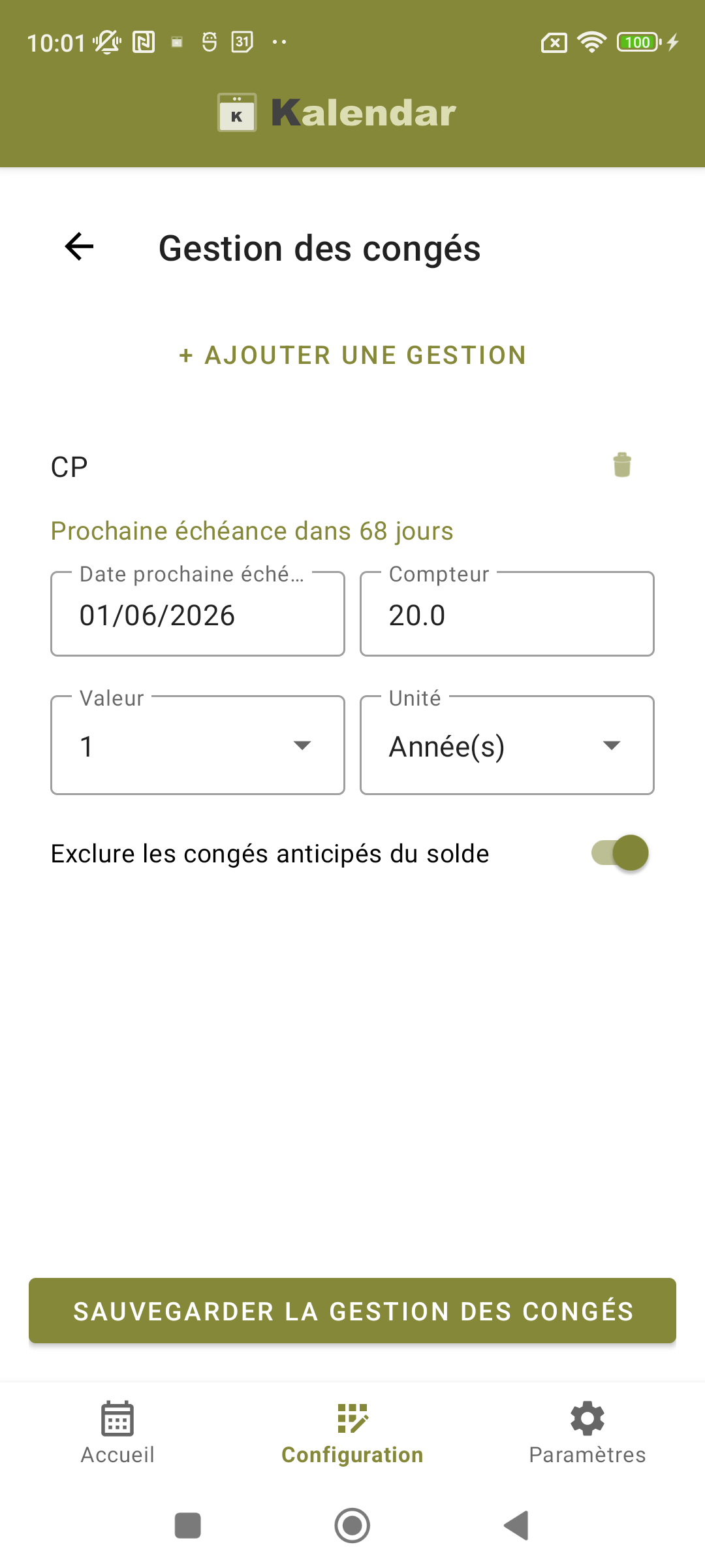 Kalendar - Gestion congés Kalendar - Gestion congés