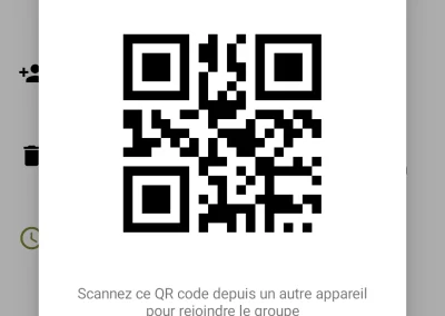 Kalendar - Vue synchronisation QrCode